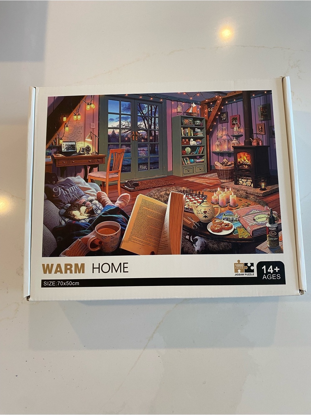 Jigsaw Warm Home Puzzle - multicolor cozy living room scene